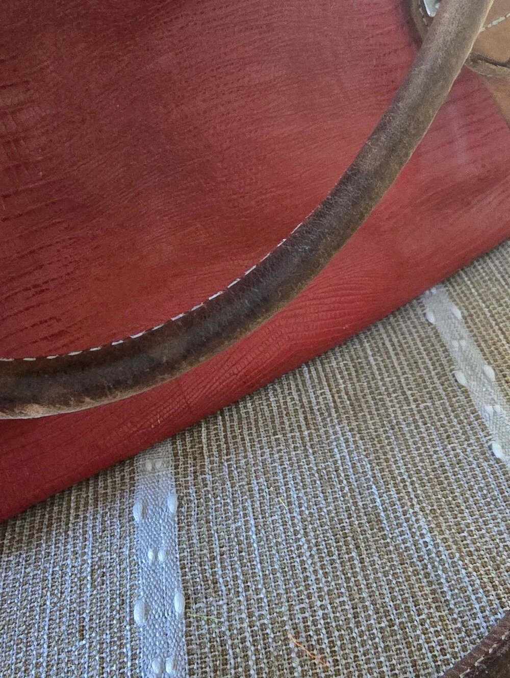 Janie Frickle Collection Circle Y Satchel Red Leather Snakeskin Western Vintage